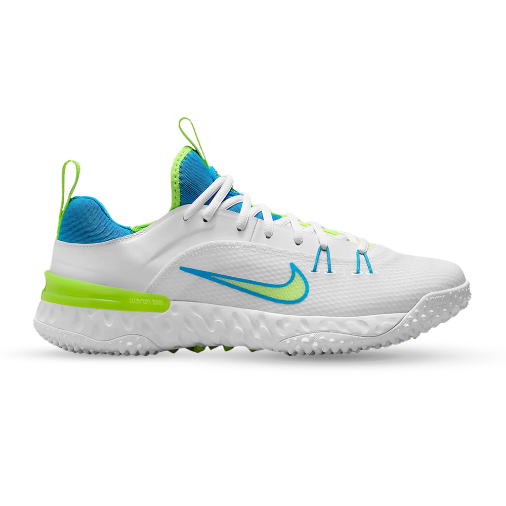 Nike Huarache 9 Elite Blue and Volt Limited Edition Lacrosse Turf Shoes