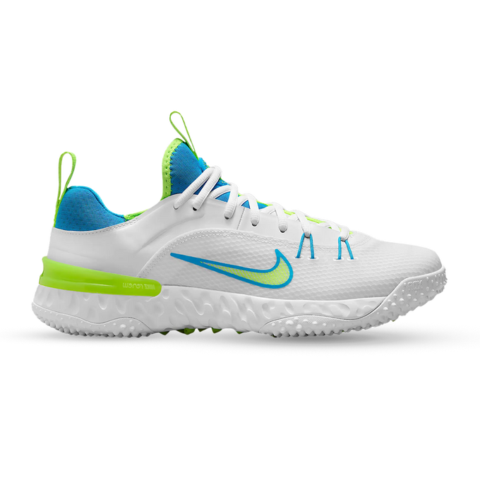 Nike Huarache 9 Elite Blue and Volt Limited Edition Lacrosse Turf Shoes