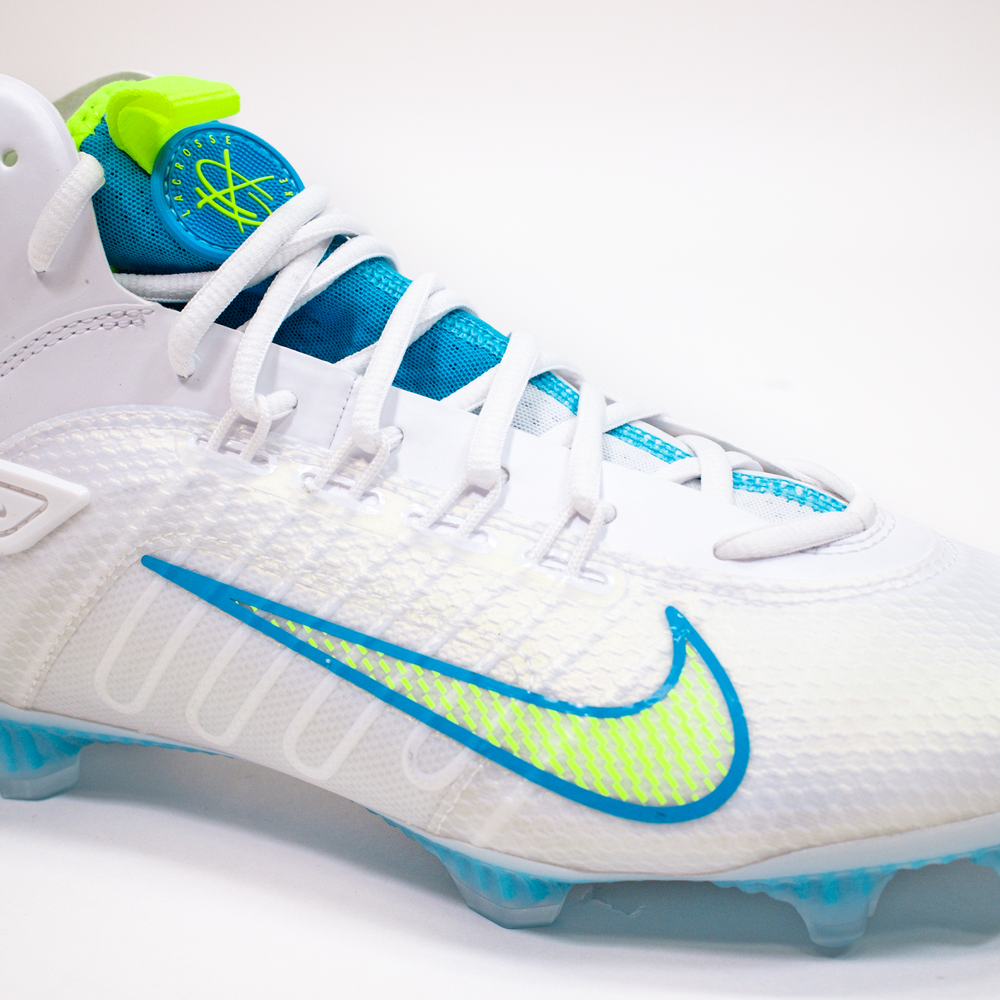 Nike Huarache 9 Elite Blue and Volt Limited Edition Lacrosse Cleats