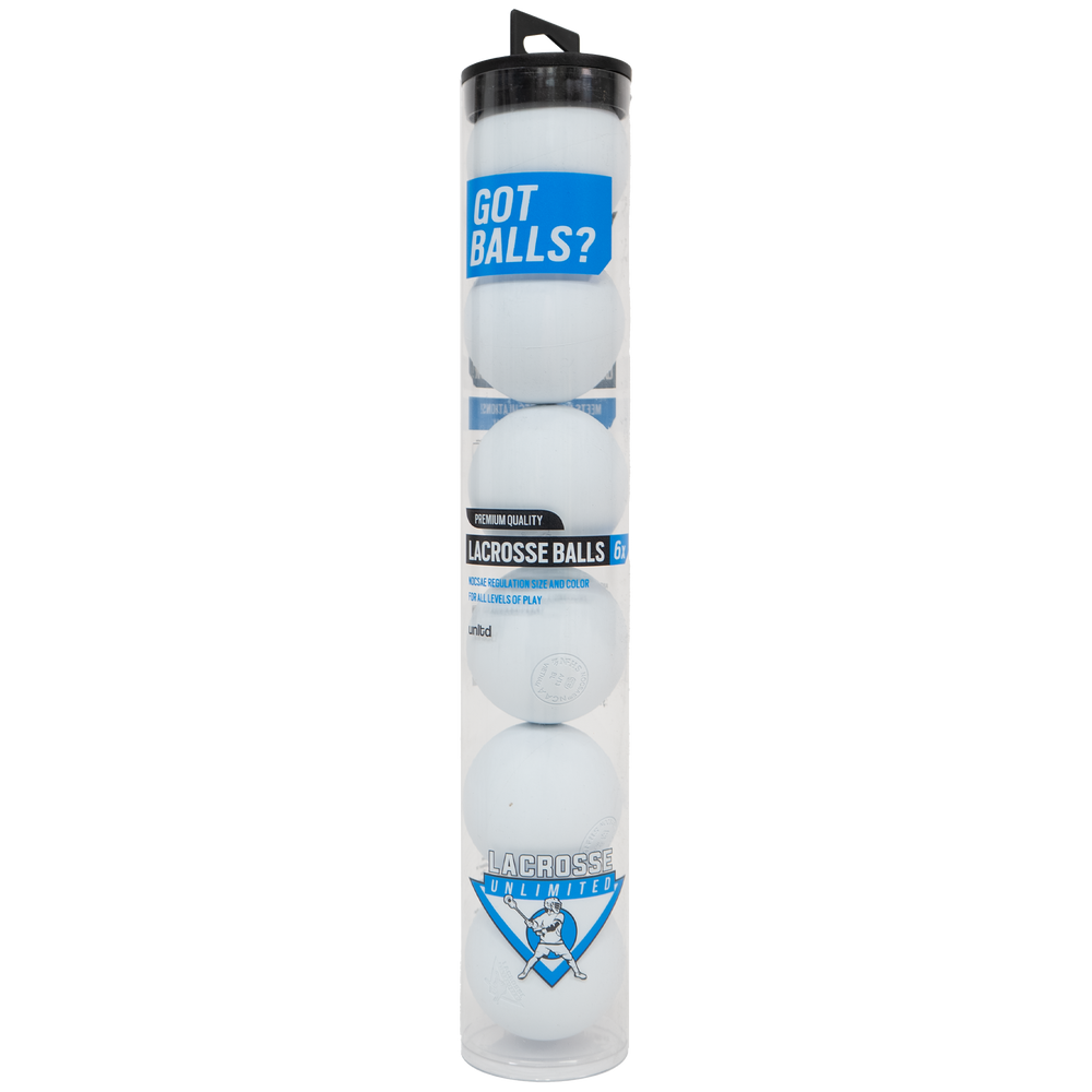 6 Pack Lacrosse Balls- White