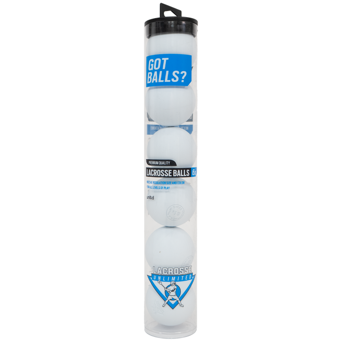 6 Pack Lacrosse Balls- White