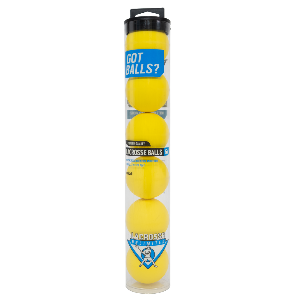6 Pack Lacrosse Balls- Yellow