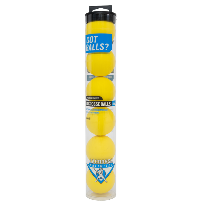 6 Pack Lacrosse Balls- Yellow