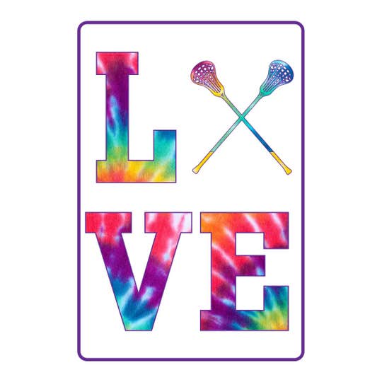 Love Tie Dye Lacrosse Sign