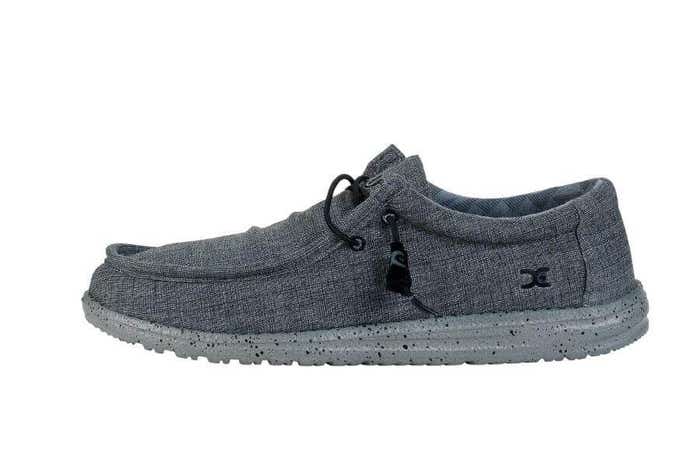 Hey Dude Wally Stretch Casual Shoe Steel Hey Dude Wally Stretch Casual Shoe Steel