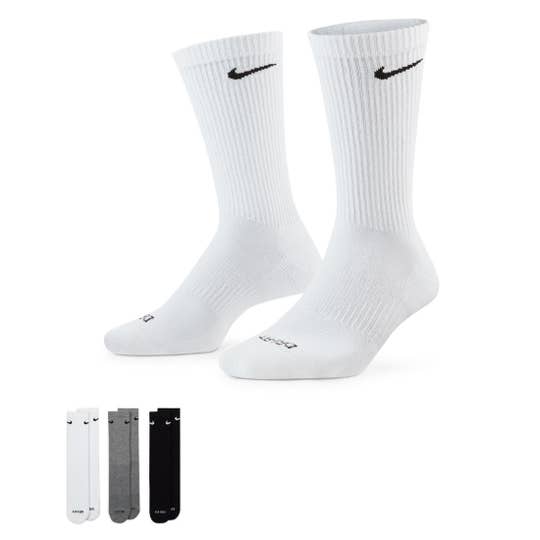Nike Adult Crew Socks 3-Pack - Black/White/Gray