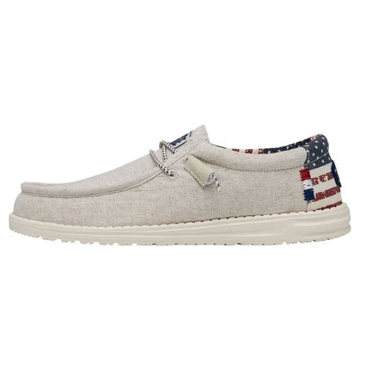 hey dude wally off white patriotic side view