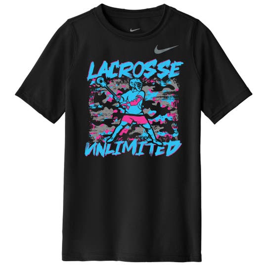 Nike LU Colored Camo Youth Lacrosse Tee front view
