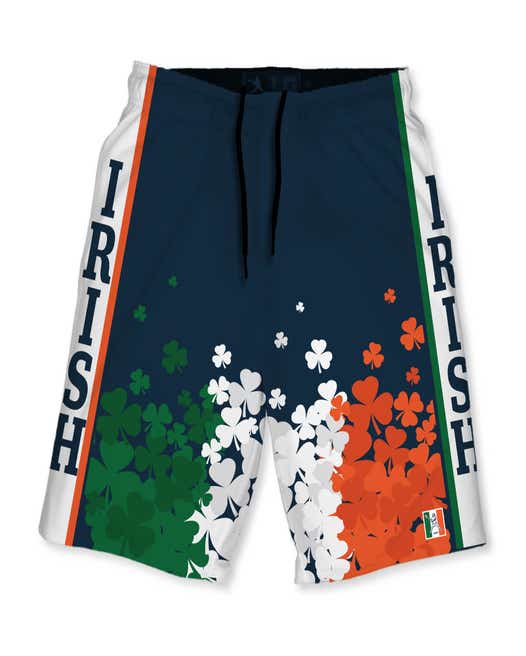 irish falling clover lacrosse short front view