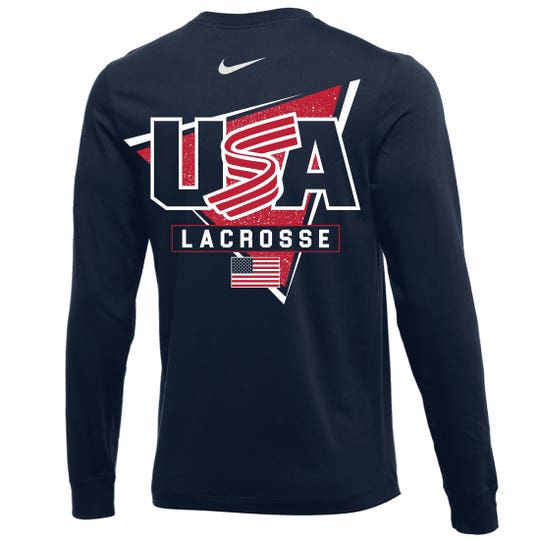 USA Lacrosse Mens long sleeve tee shirt back view