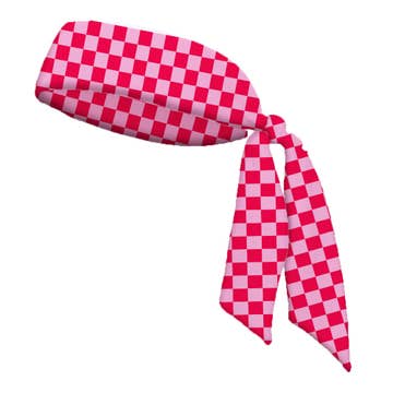 Pink Check Lacrosse Head Tie
