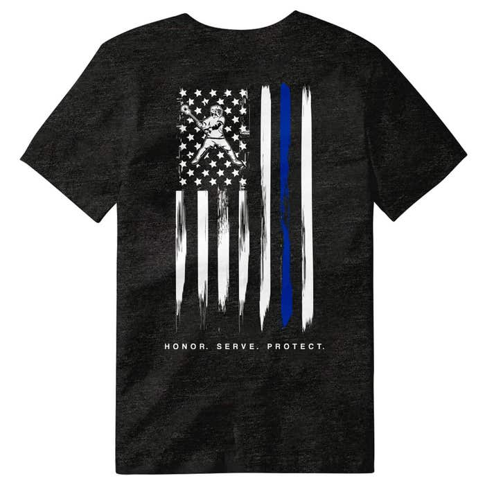 Honor Serve Protect Lacrosse Tee back view Honor Serve Protect Lacrosse Tee back view