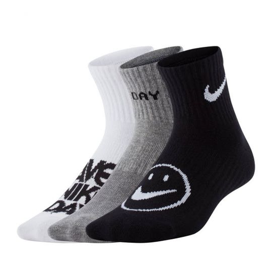Nike 3-Pack Smile Youth Ankle Lacrosse Socks