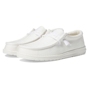 Hey Dude Wally Slub Canvas White Shoes