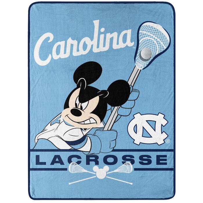 unc mickey lacrosse plus throw blanket