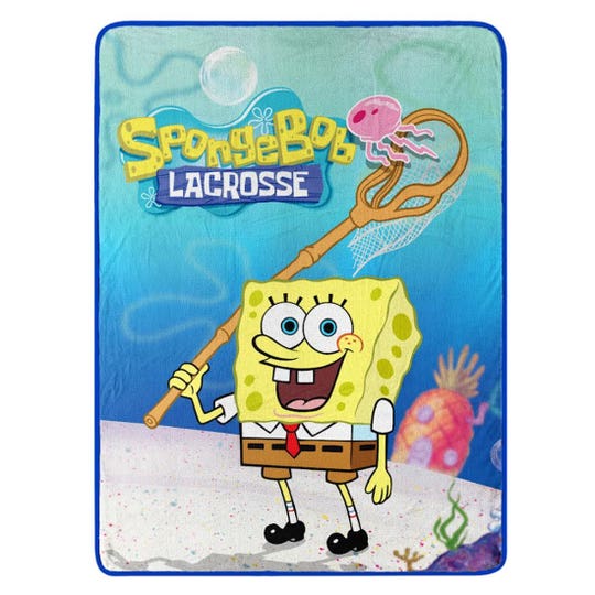 spongebob lacrosse plush throw blanket