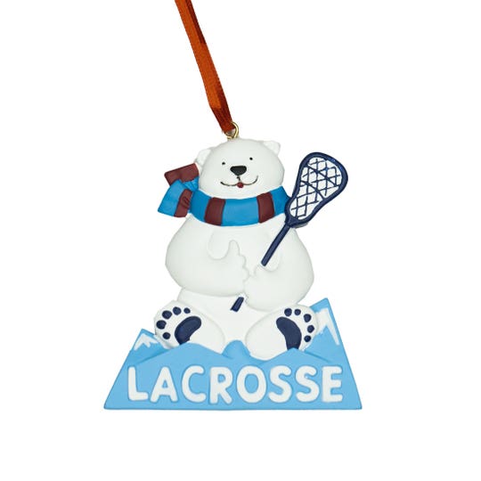 Polar Bear Lacrosse Ornament