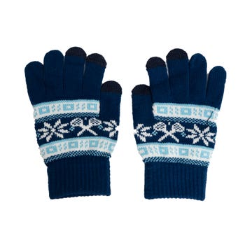 Snowflake Knit Smartphone Gloves