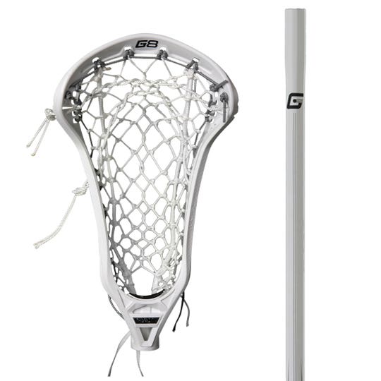 gait whip 2 womens complete lacrosse stick with flex mesh white zoomed in on head