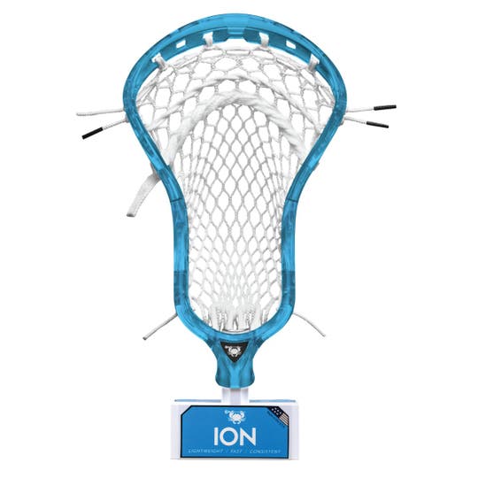 ECD Frost White Ion Strung Lacrosse Head front view