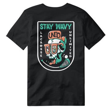 Wavy Skull lacrosse tee back view