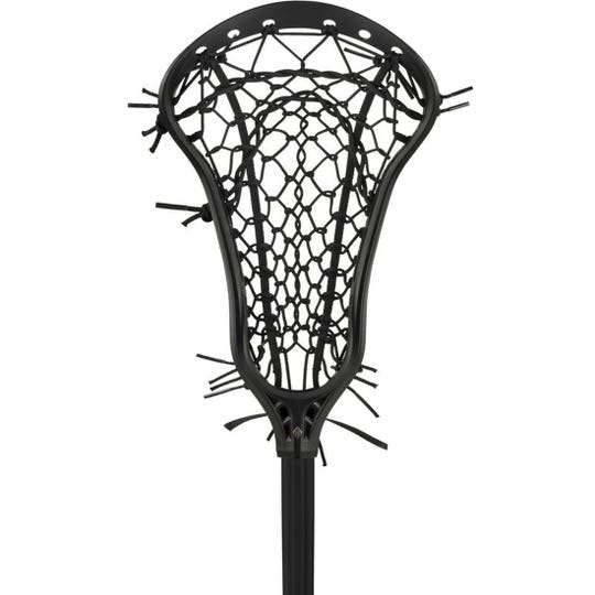 StringKing Women's Complete 2 Pro Offense Lacrosse Stick - Tech Trad Pocket black front facing view