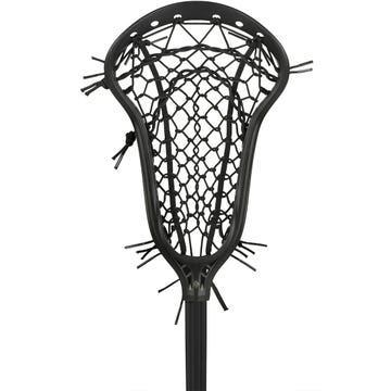 StringKing Women's Complete 2 Pro Defense Lacrosse Stick - Tech Trad Pocket black front view