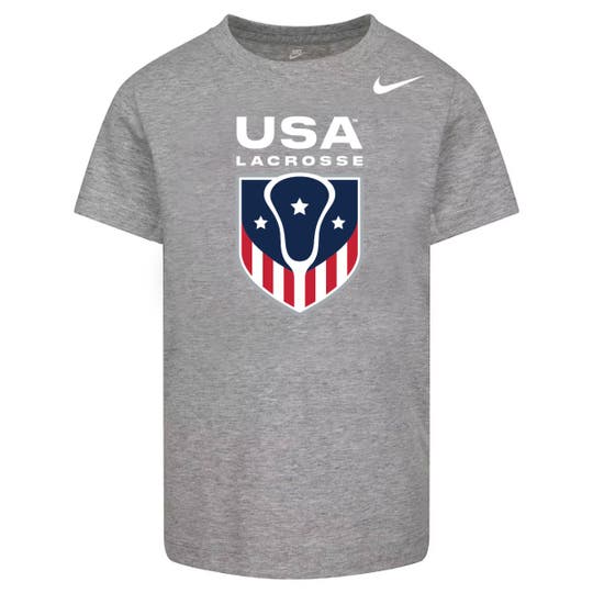 Nike Grey USA Lacrosse Tee front view