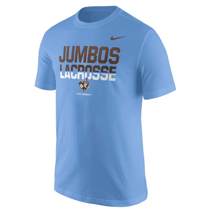 Nike Core Tufts Lacrosse Tee - Adult front view Nike Core Tufts Lacrosse Tee - Adult front view