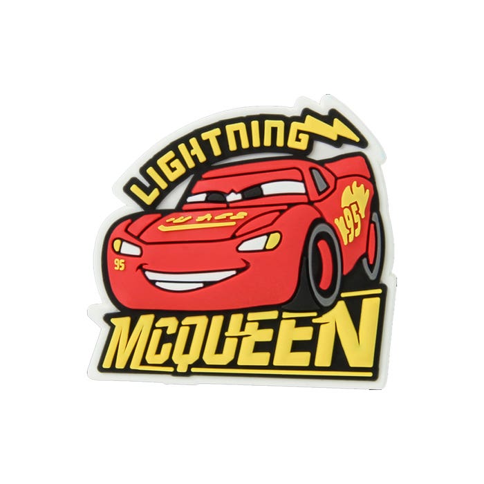 Lightning McQueen Croc Jibbitz front view of jibbit