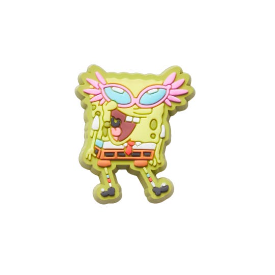 Spongebob Squarepants shoe charm material wearing pink sunglassess & smiling