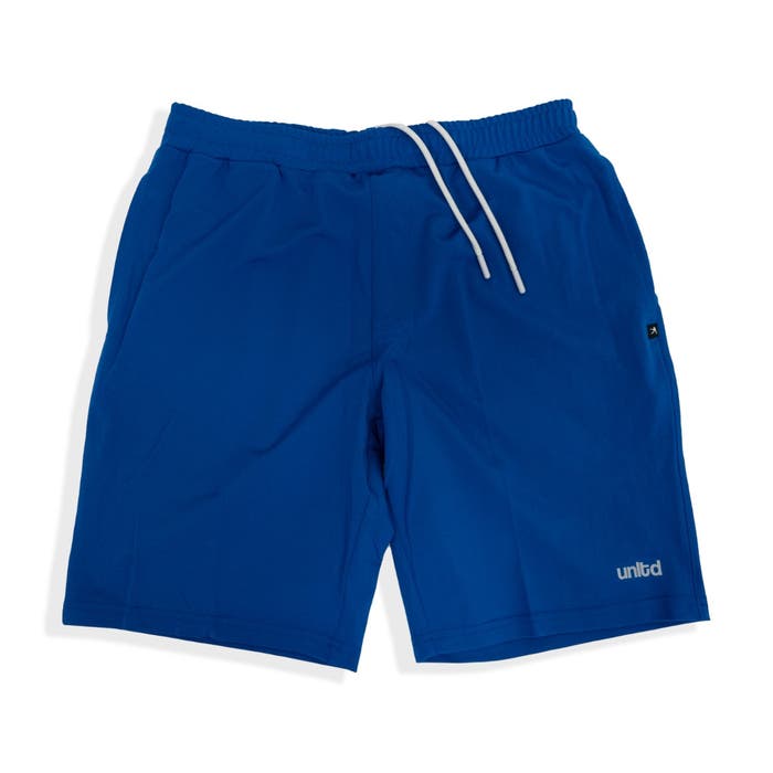 Vibrant Royal Tactical 3.0 Youth Lacrosse Short front view with waistband strings showing Vibrant Royal Tactical 3.0 Youth Lacrosse Short front view with waistband strings showing