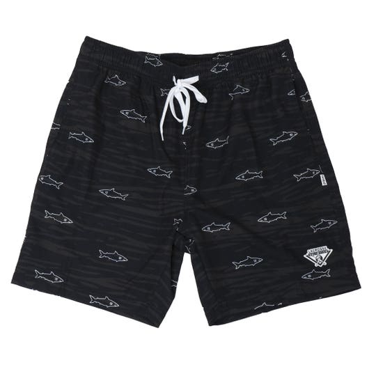 X-Ray Shark Swim Dodge Lacrosse Shorts front view