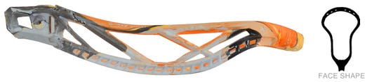 Warrior Burn XP2-D Fire Hydro-Dip Dyed Lacrosse Head horizontal side view