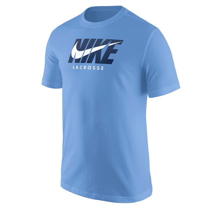 Nike Swoosh carolina adult lacrosse tee front view Nike Swoosh carolina adult lacrosse tee front view