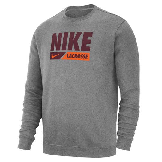 Nike Lacrosse Club Crew Neck front view with logo
