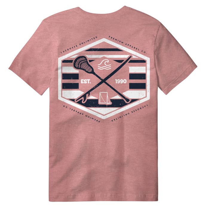 Surf Style Lacrosse tee back view Surf Style Lacrosse tee back view