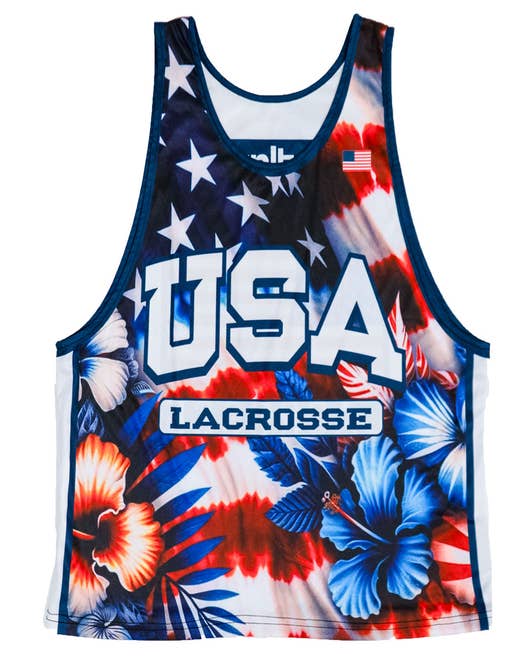USA Tie-Dye Hawaiian Reversible Lacrosse Pinnie