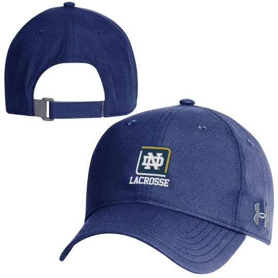 Notre Dame performance lacrosse hat front and back view