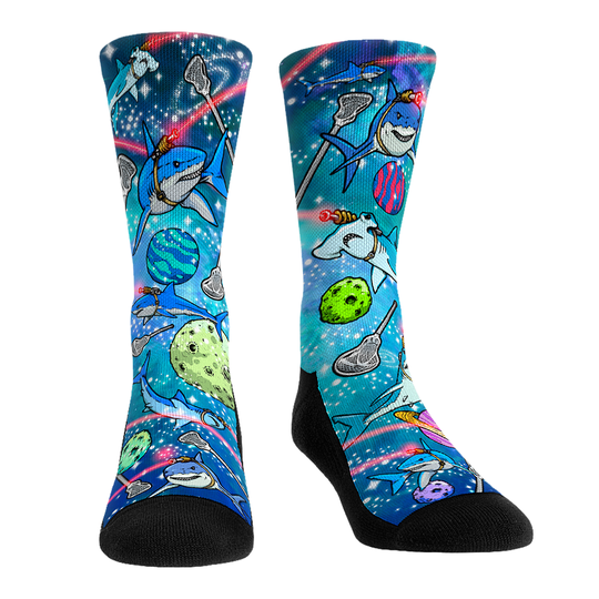 Galaxy shark lacrosse socks