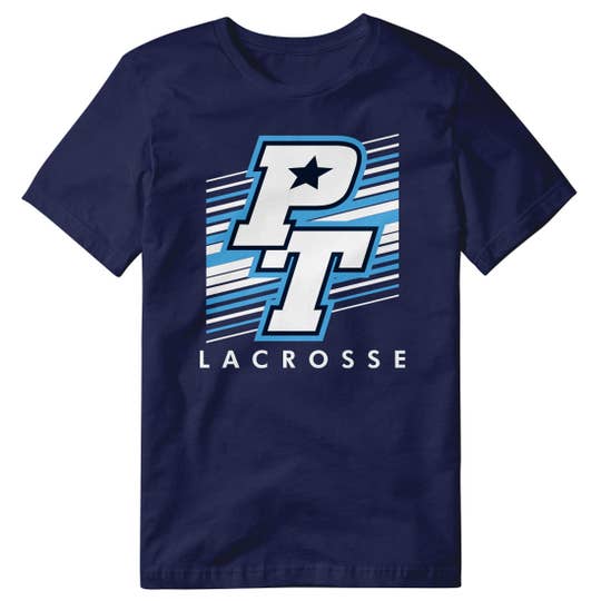 Prime Time Lacrosse Tee - Navy front view