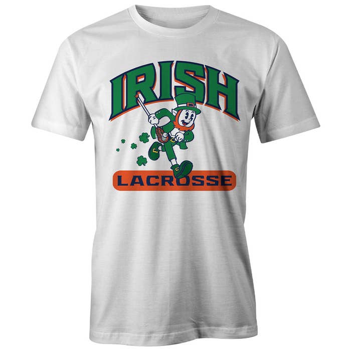Irish Lax White tee front view Irish Lax White tee front view