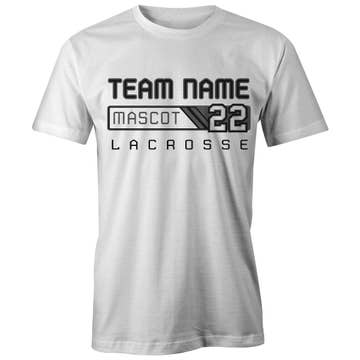 Custom Cadet Lacrosse tee white front view