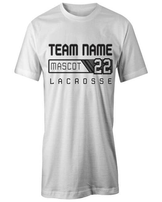 Custom Cadet Lacrosse tee white front view