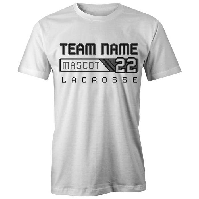 Custom Cadet Lacrosse tee white front view