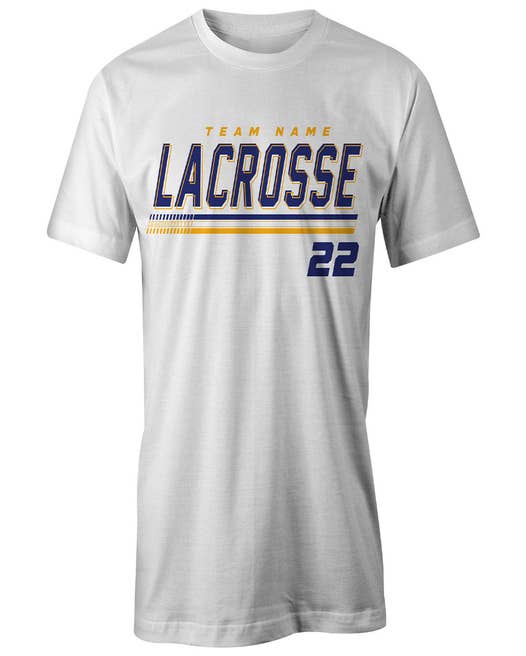 Custom Striker Lacrosse tee white front view