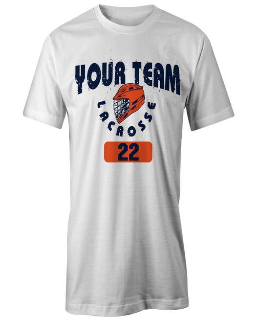 Custom Explode Lacrosse tee white front view