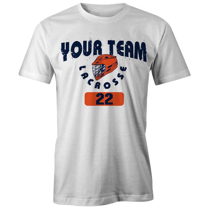 Custom Explode Lacrosse tee white front view