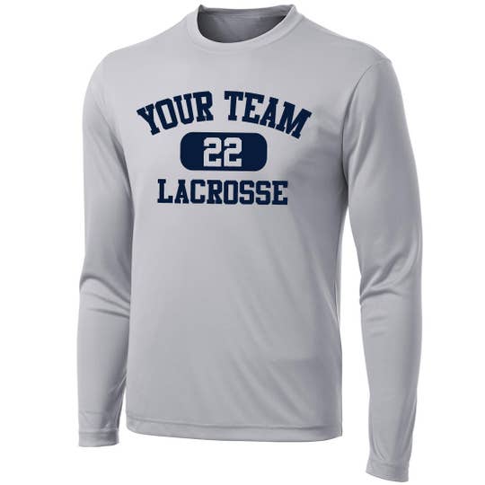 Long sleeve pill lacrosse tee front view