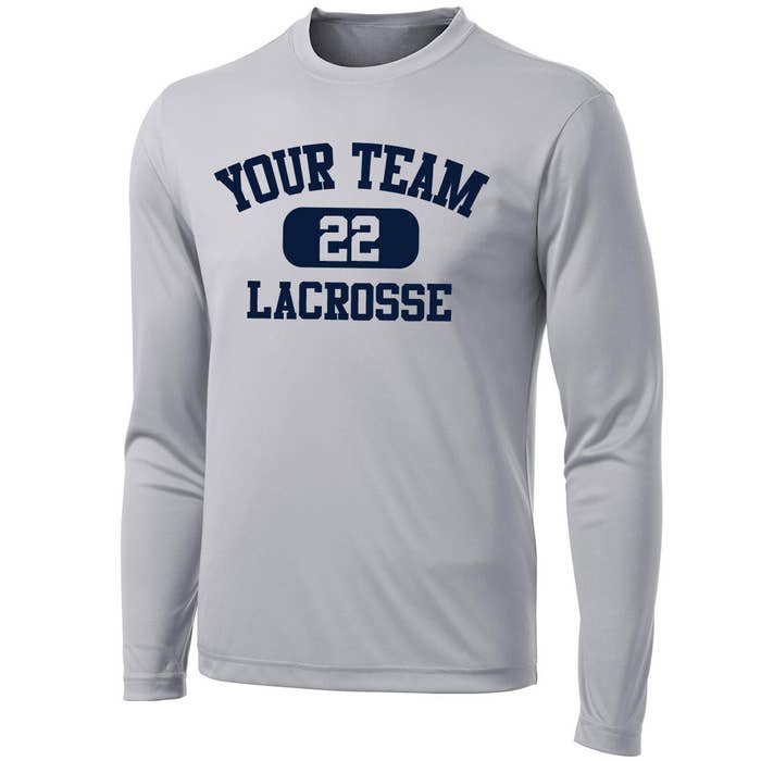 Long sleeve pill lacrosse tee front view Long sleeve pill lacrosse tee front view